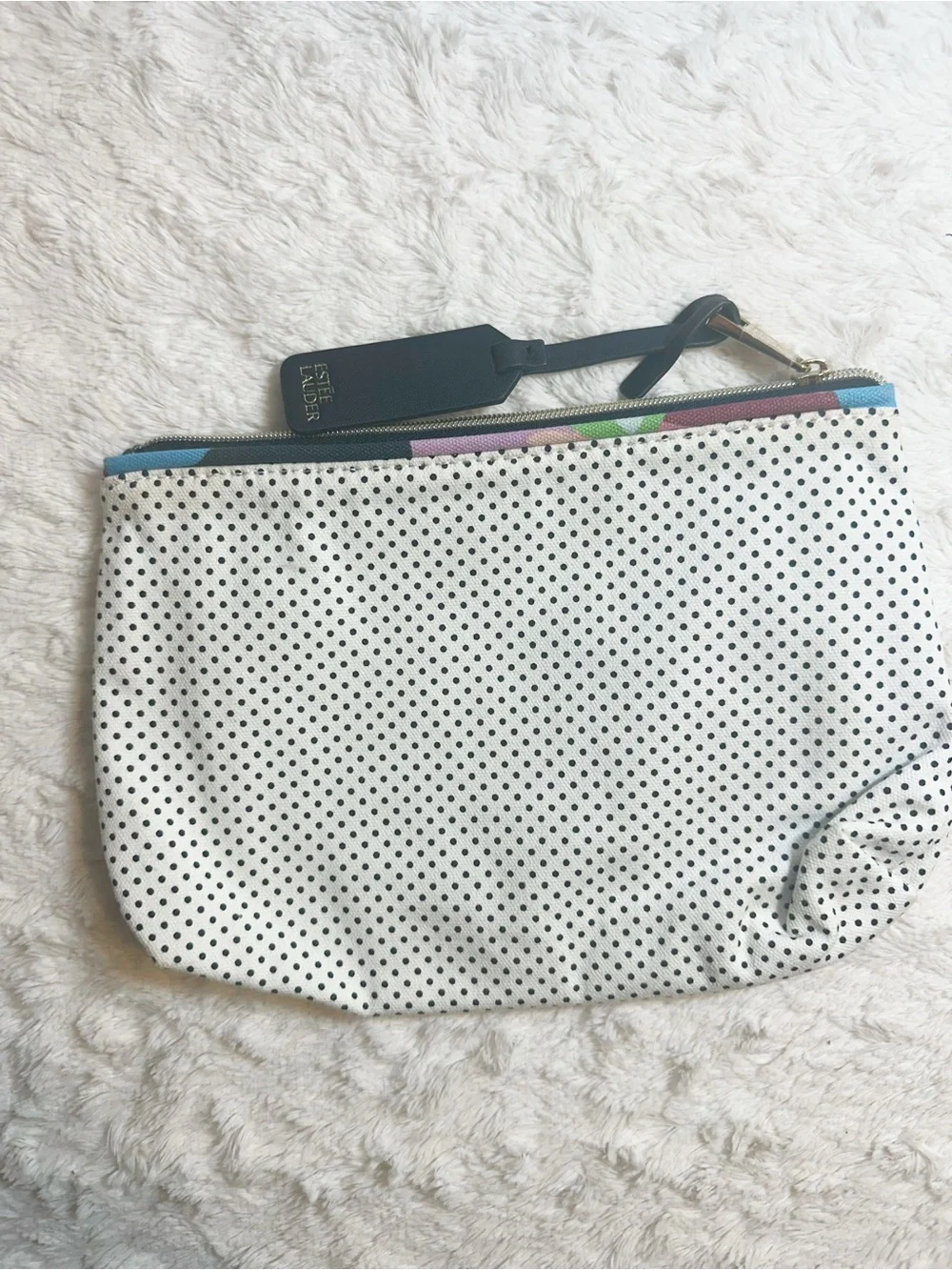 Estée Lauder Capri White Polka Dot Cosmetic Case